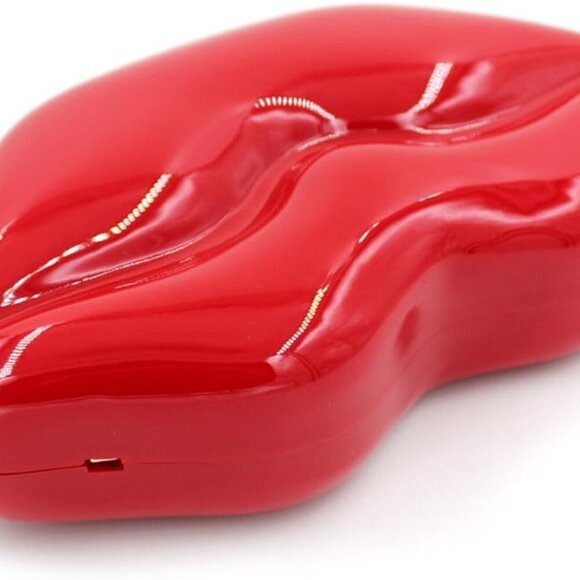 Women Acrylic Lips-shaped Evening Bags Purses Clutch Vintage Banquet Handbag Red - Picture 7 of 7